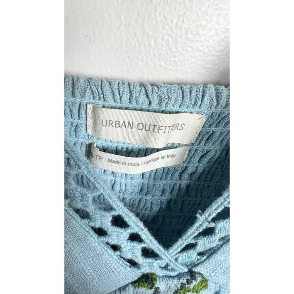 Urban Outfitters UO Forever Blue Tie Embroidered‎ Baby Doll Smock Dress Size XS - Picture 9 of 15